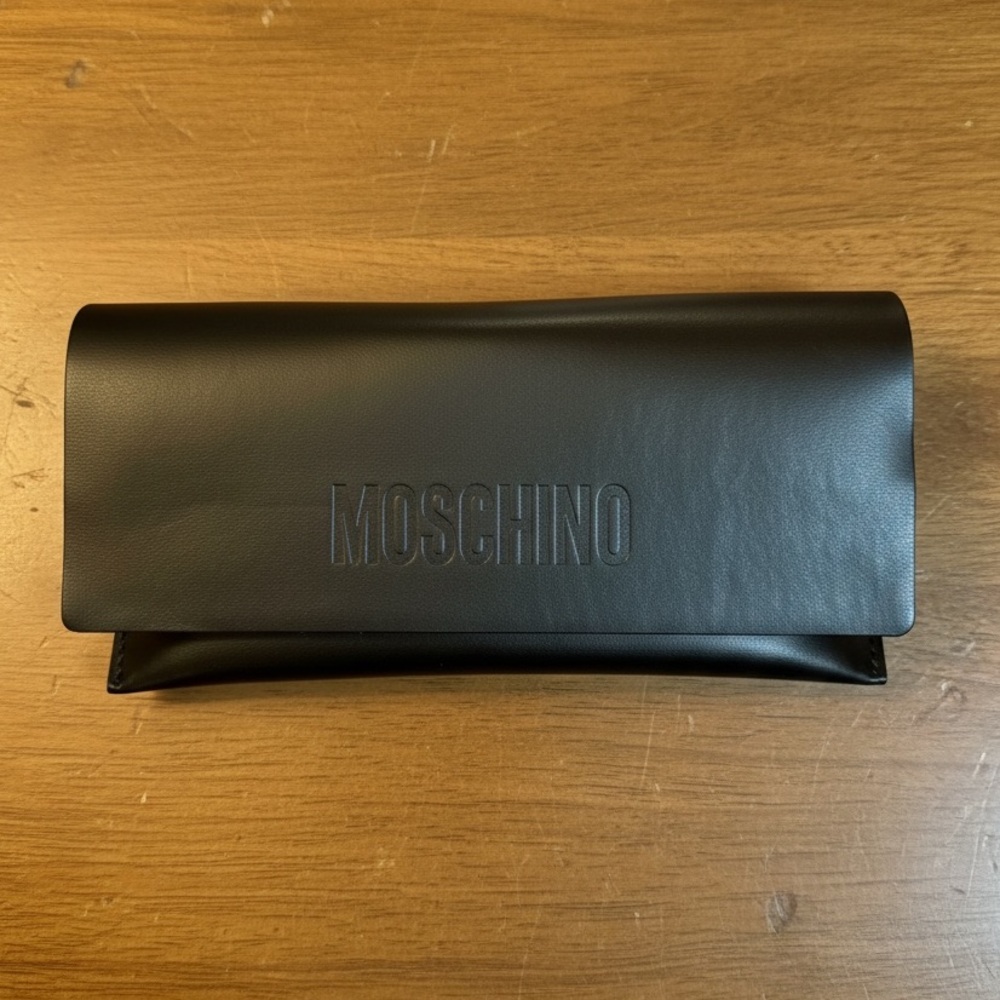 Moschino Black Leather Sunglasses Case Designer